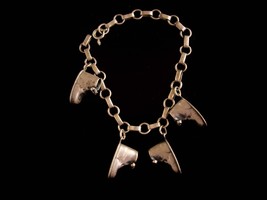 Vintage sterling Silver bracelet - antique baby shoes - 4 charms - mothe... - $110.00