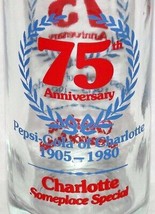 Vintage soda pop bottle PEPSI COLA 75th Anniversary 1980 Charlotte 10oz ... - $7.99