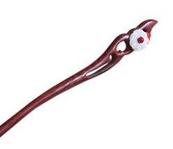 Classical Style Wooden Hairpin Clothing Accessories, Red Wood