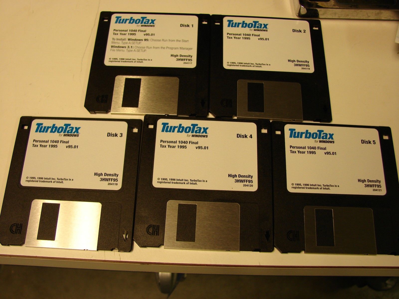 Primary image for TurboTax 1995 Windows 3.1  Intuit Turbo Tax 1.44 floppy disks