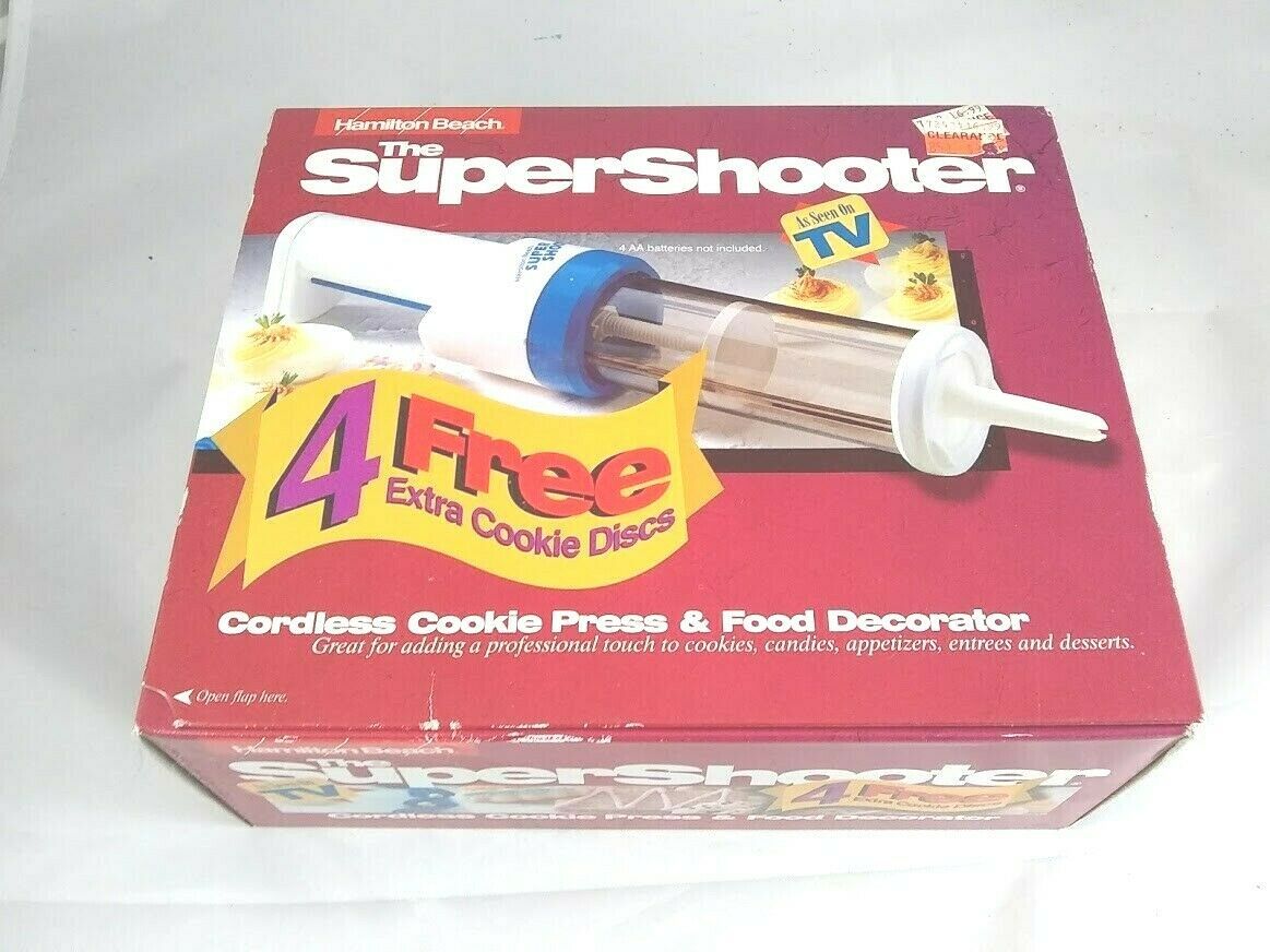 SUPER SHOOTER Cookie Press Hamilton Beach Cordless Food Decorator 80000 