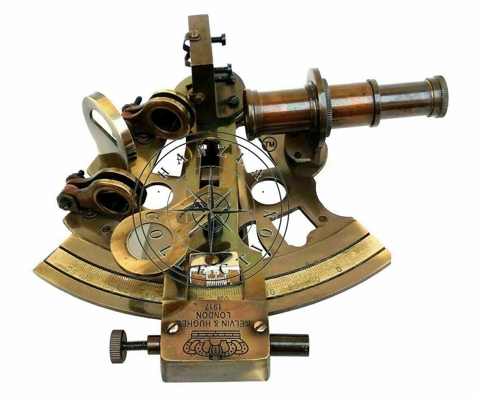 Antique Brass Working Marine Sextant Collectible Vintage Nautical Ship Astrolabe Sextants