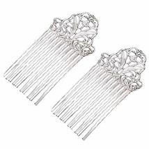2 Pcs Silver Color Retro Hair Combs Decorative Mini Side Combs DIY Bridal Hair A - $17.97