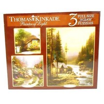 Thomas Kinkade &quot;Painter of Light&quot; 3 Full Size Jigsaw Puzzles by Ceaco - $23.38