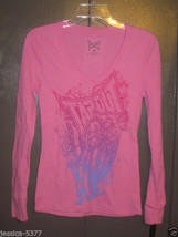 TAPOUT Baby Doll Womens Junior Longsleeve Top Thermal  PINK New - $11.89