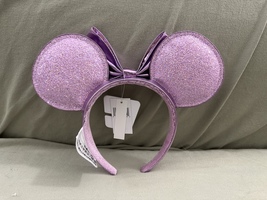  Disney Parks Lilac Bow and Sparkle Ears Minnie Mouse Headband NEW image 2