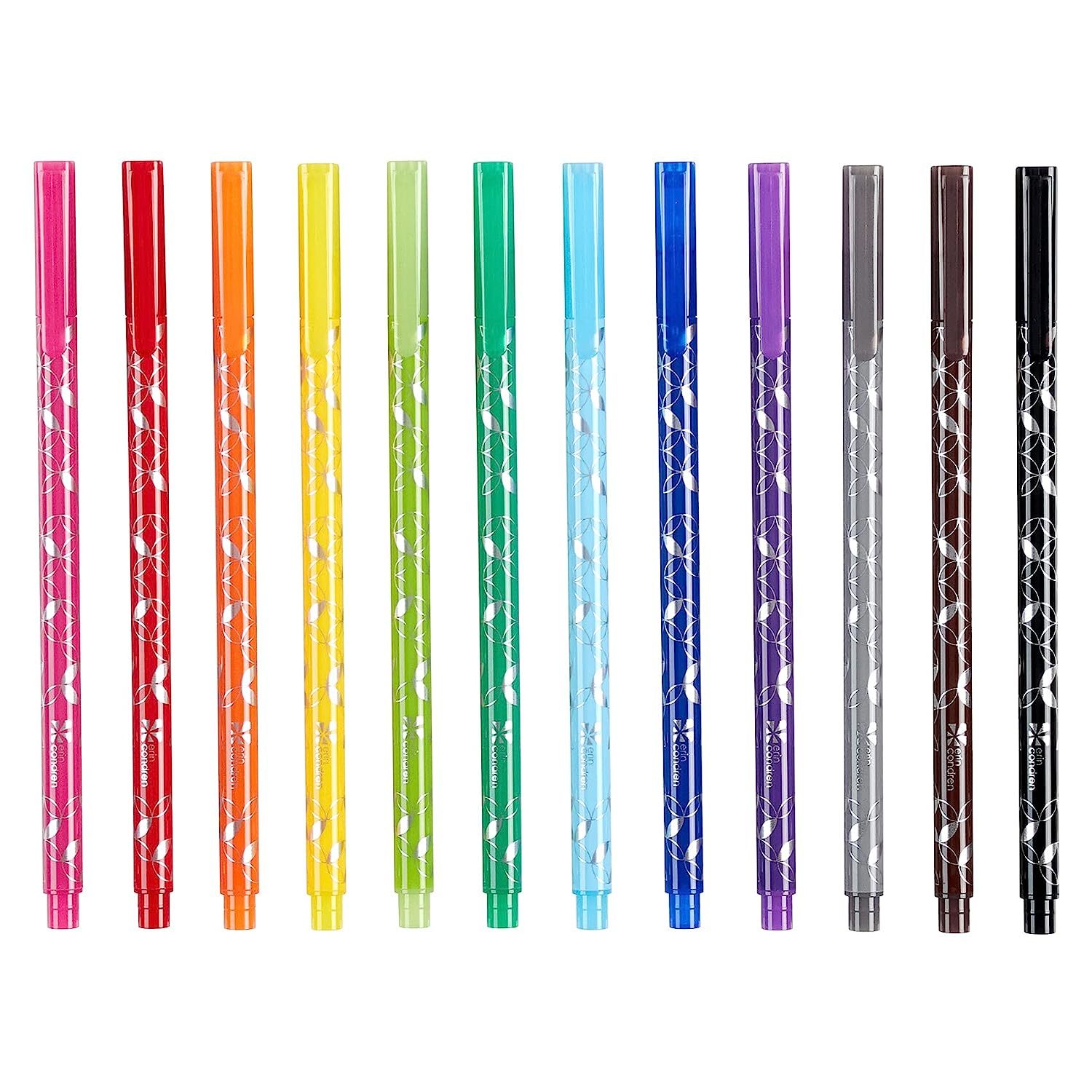 Erin Condren Colorful Ultra Fine Tip Markers 12-Pack. 12 Rich and Bold  Colors. Water-Based Ink Markers. 0.5mm Fine Tip Great for Detailing and  Drawing