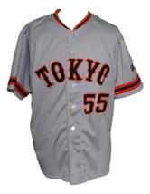 Hideki Matsui #55 Yomiuri Giants Tokyo Button Down Baseball Jersey Grey Any Size image 1