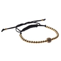 DOUVEI New Gold Diy Design Pave CZ Ball Charm Bracelet Men Women Braided... - $14.65
