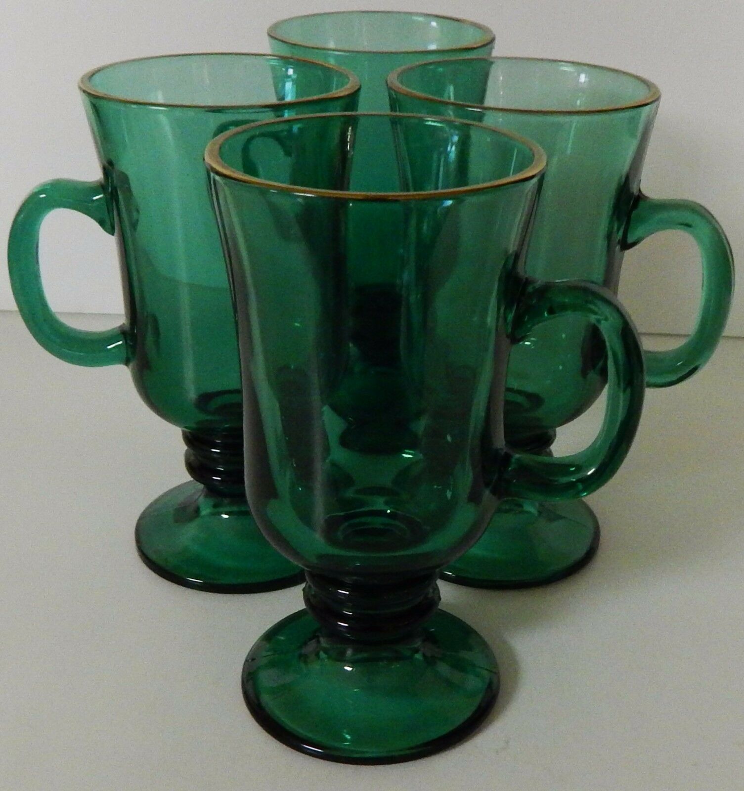 Libbey Green Glass Irish Coffee Mug 