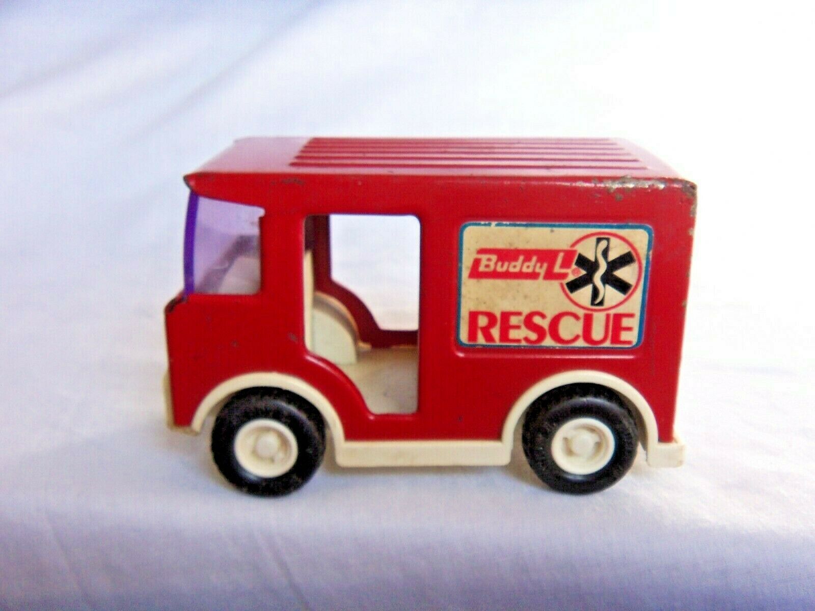 VINTAGE METAL BUDDY L RED RESCUE VAN - TRUCK 4