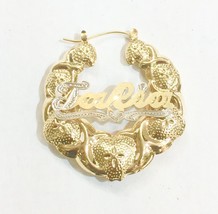 Personalized 14k Gold Overlay Name hoop Earrings xoxo Earrings 1 3/4 inch thick - $34.99