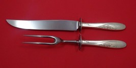 Rose Spray by Easterling Sterling Silver Steak Carving Set 2pc HHWS - $107.91