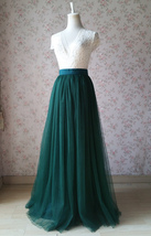 DARK GREEN High Waisted Tulle Maxi Skirt Plus Size Bridesmaid Tulle Maxi Skirt image 5
