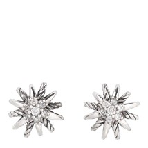 David Yurman Silver Starburst Earrings with Diamonds 10mm - $325.00