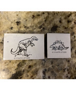Lot Of 2 Stampin Up 1995 Wooden Stamps Dinosaur 1 1/2 x 1 1/2 Inches - $4.46