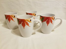 Set Of 4 ROYAL NORFOLK Mugs Autumn Leaf Excellent EXCELLENT - $29.69