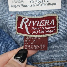 Riviera Jacket Mens M Blue Cotton Denim Spread Collar Embroidered Button... - $35.62