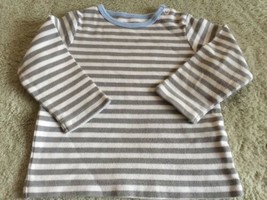 Carters Boys Gray White Striped Long Sleeve Shirt 9 Months - $3.92