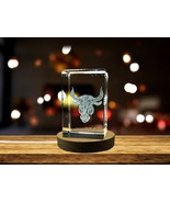 LED Base included | Taurus Zodiac Sign 3D Engraved Crystal Keepsake Gift - $29.99+