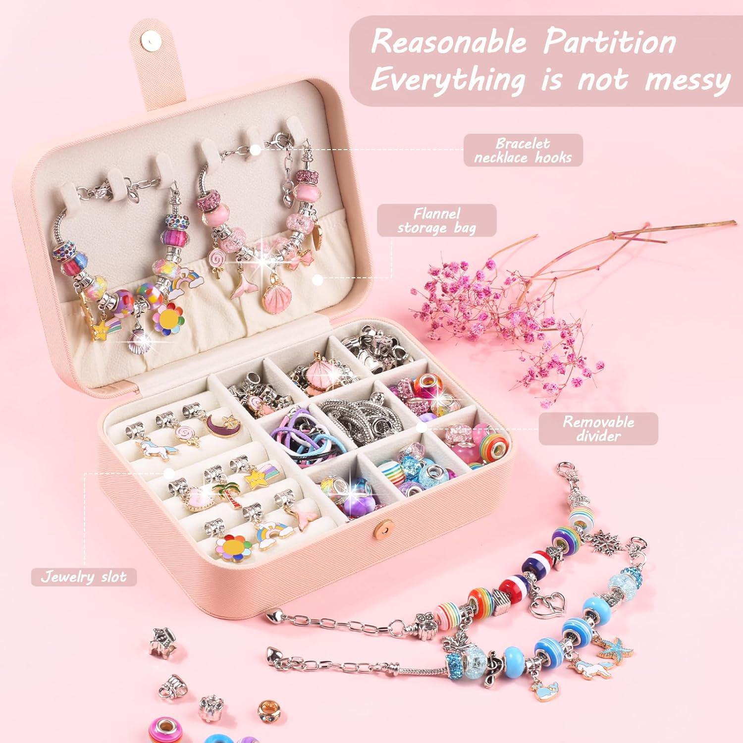 Hollyhi Charm Bracelet Making Kit, DIY Girls Jewelry Making Kit with  Storage Box, Bracelet Making Kit for Girls, Bracelets Kit Toys for 3 4 5 6  7 8 9