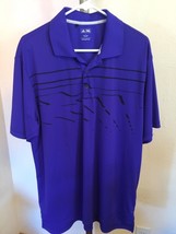 Men&#39;s ADIDAS GOLF DARK PURPLE SS POLO W/BLACK GRAPHICS IN FRONT SZ LARGE - $33.65