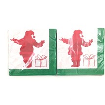 Santa and Christmas Tree Beverage Napkins 32 Total 2 Ply 10 x 10 In Lot of 2 Pkg - $5.93