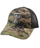 Texas Tech Red Raiders NCAA Digital Camo &amp; Black Mesh Back Truckers Hat - $20.85