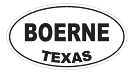 Boerne Texas Oval Bumper Sticker or Helmet Sticker D3164 Euro Oval - $1.39