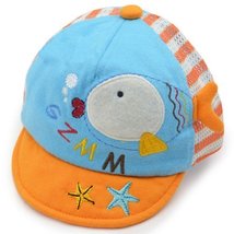 Fish Breathable Infant Beaked Cap Baby Boy Sun Protection Hat Toddler Cap Orange