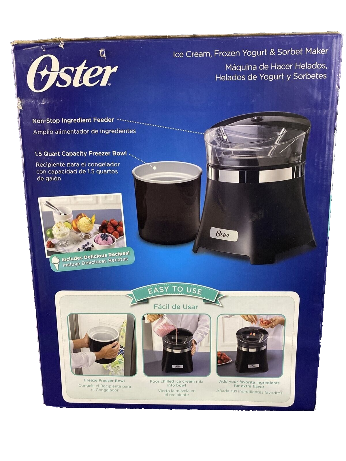 Oster Ice Cream Shop Ice Cream, Yogurt & Sorbet Maker,FRSTICGCOB15