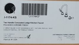 Just Mfg Company J1174KS Two Handle Concealed Ledge Kitchen Faucet-
show orig... image 3