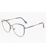 Tom Ford 5667-B 001 Shiny Black / Blue Block Eyeglasses TF5667 001 55mm - $217.55