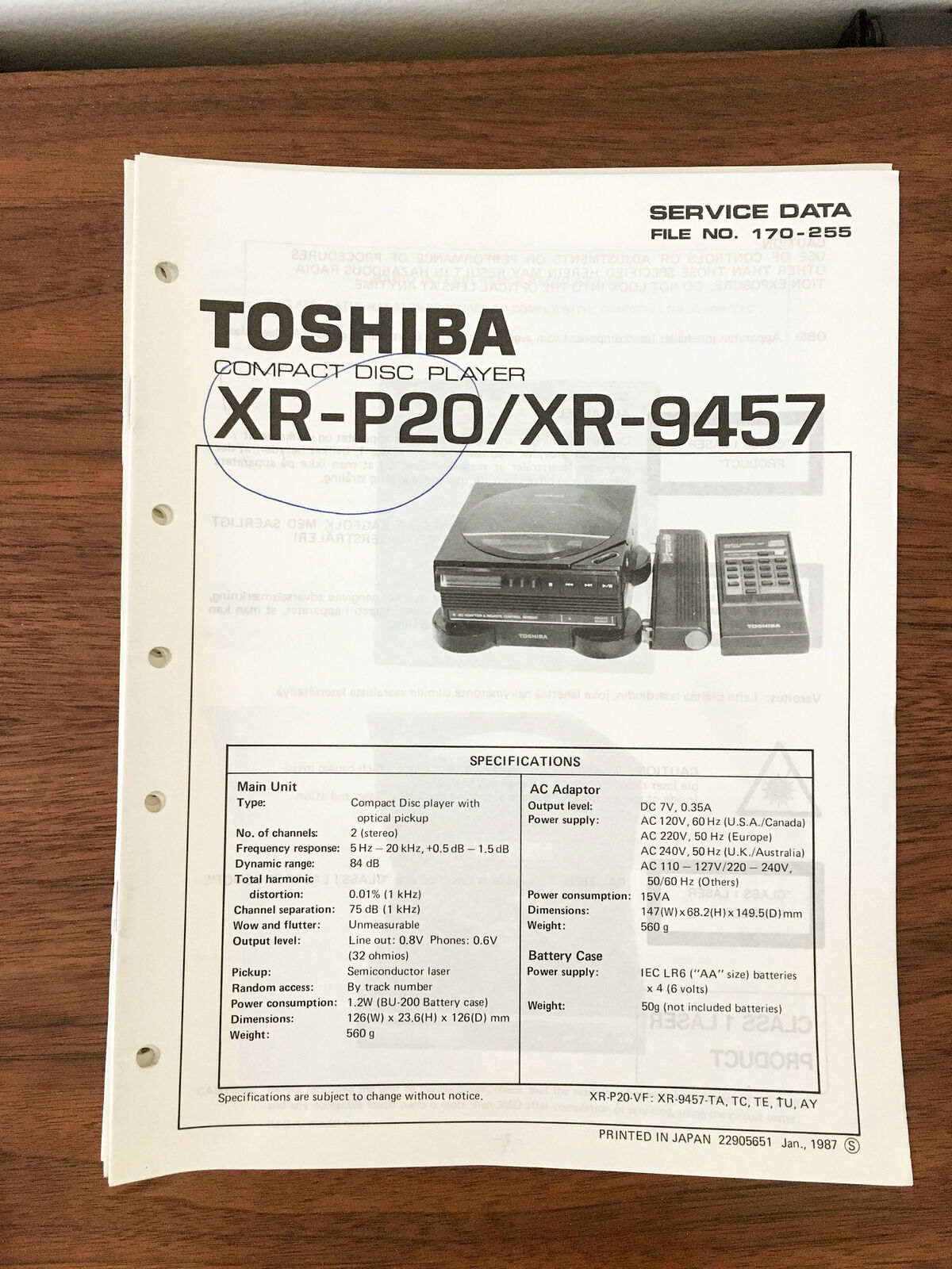 Used Toshiba XR-P20 CD players for Sale | HifiShark.com