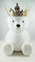 (1) Bath & Body Works Royal Glitter Bear w/ Crown 3-Wick Pedestal Candle Holder - $75.99