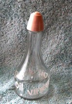 Vintage Gemco Glass Cruet White Oil Vinegar White Top - $5.00