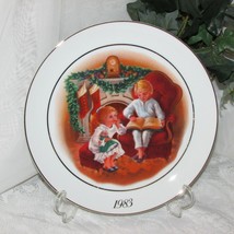 Enjoying The Night Before Christmas Collector Plate Avon 1983 Holiday Vintage - $17.99