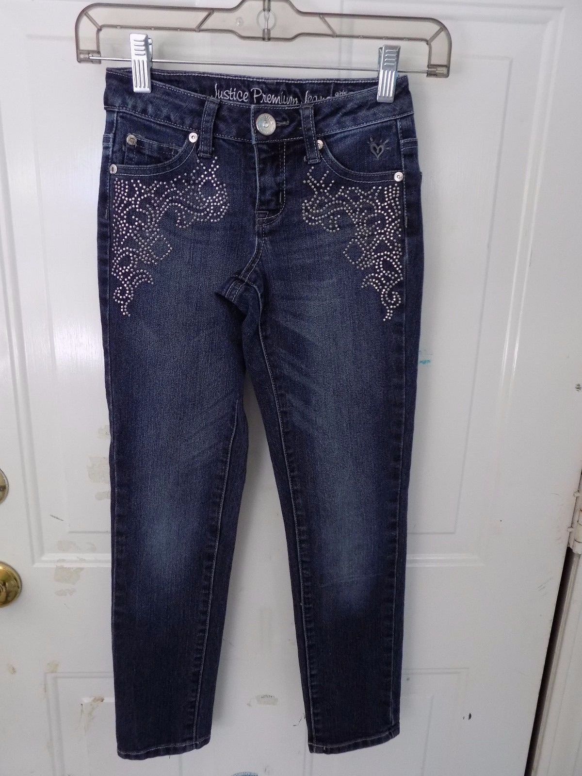JUSTICE PREMIUM SIMPLY LOW STRAIGHT LEG JEANS SIZE 8R GIRL'S EUC - $21.60