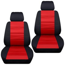 Front set black red seat covers fits 2011-2018 Dodge Ram 1500-3500 truck - $99.99