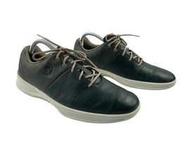 Footjoy Contour Golf Shoes Men 9M Black Leather Soft Spike Athletic Sneakers - $57.40