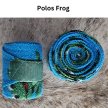 Horse Wraps Polos Fleece Turquoise with Frogs Set of 2 USED image 1