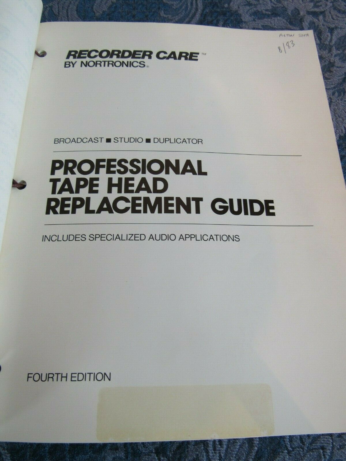Fourth Edition Nortronics Tape Head Replacement Guide Booklet Lot