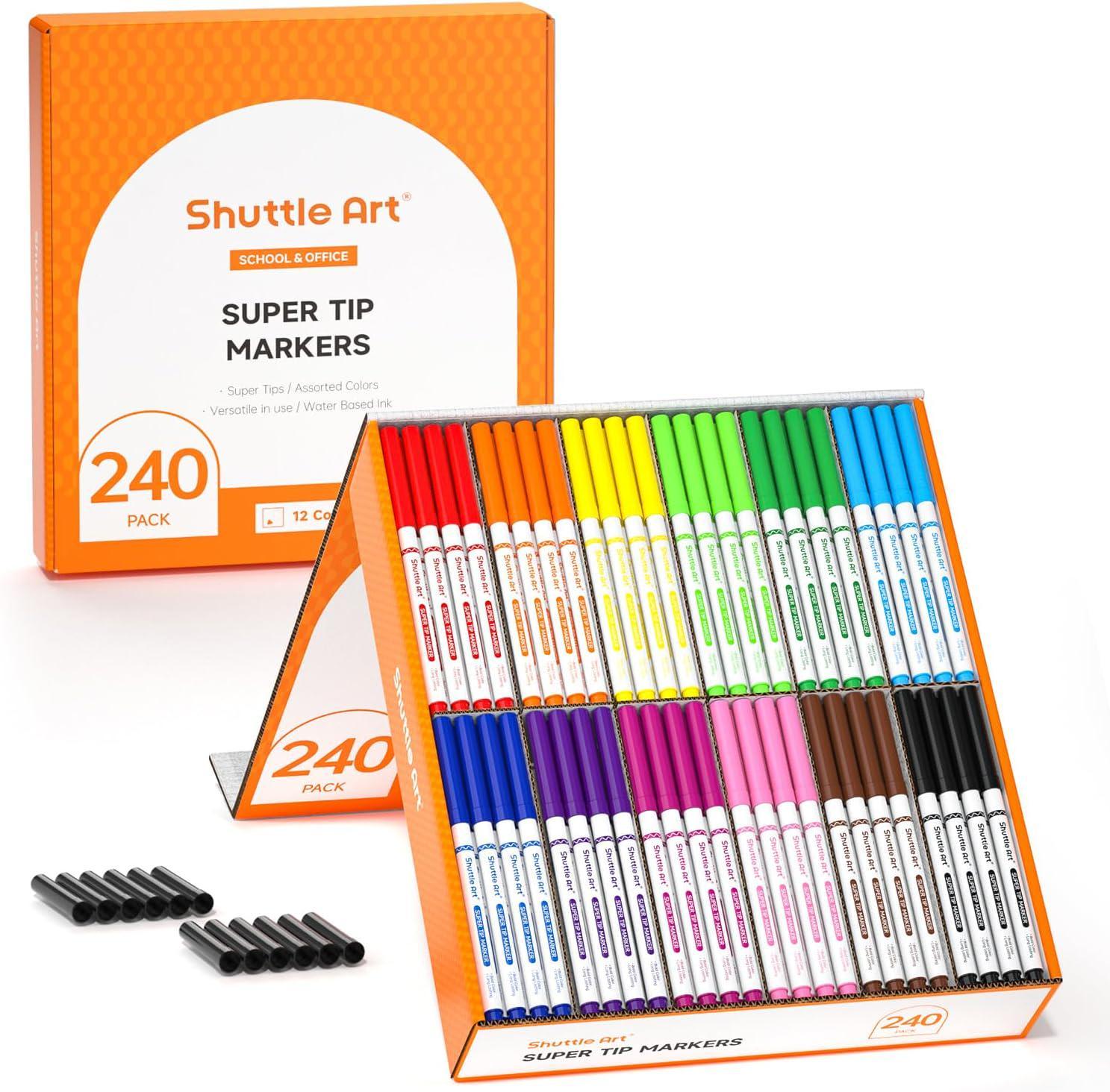 Shuttle Art 30 Colors Dual Tip Art Markers Permanent Marker Pens