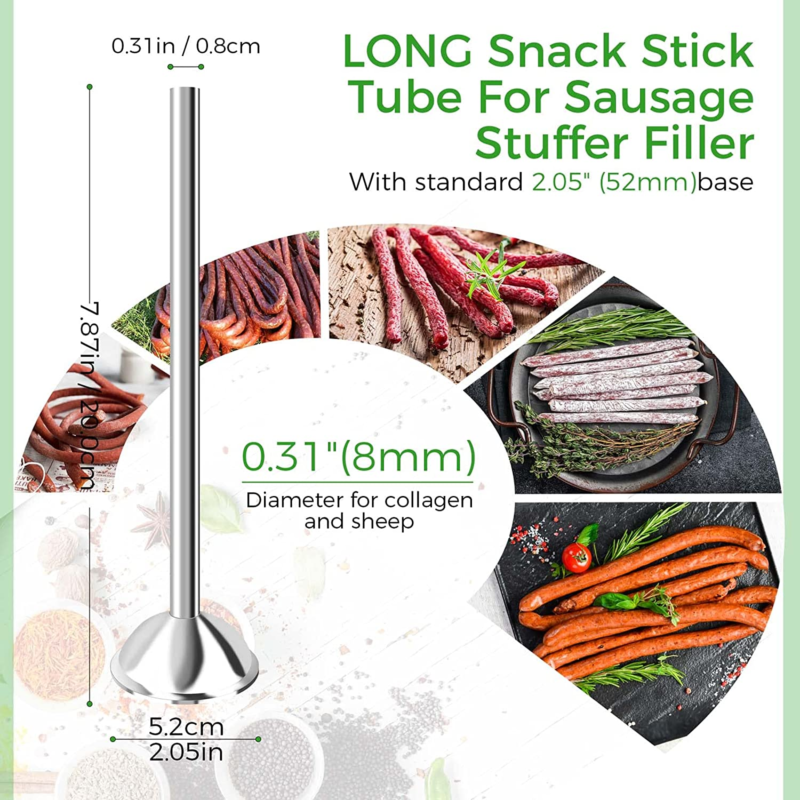 Avantco SS-7V 7 lb. Stainless Steel Vertical Manual Sausage Stuffer with  5/8, 7/8, 1 1/4, and 1 1/2 Stainless Steel Funnels
