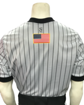 Smitty I205-GFBK | IAABO Men&#39;s Grey Basketball Referee Shirt Gold Flag Back - $54.99