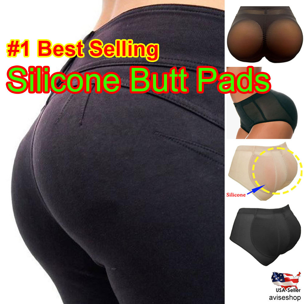 Push Up 100% Silicone Butt Pads Buttocks Enhancer Body Shaper Tummy Control  Panty Set (M, Black)