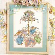 Candamar Maypole Bunnies Picture Counted Cross Stitch Kit 12&quot; x 16&quot; - $18.99
