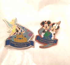 TWO Disneyland Walt Disney Pins (Mickey+Minnie, Tinkerbell) - $7.59