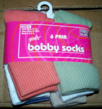 FADED GLORY Girl's Bobby Socks - 6 Pair - Sz. Small (Shoe Sizes 6 -10.5) NEW! - $6.99