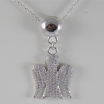 925 SILVER NECKLACE WITH ANGEL PENDANT GIA100 MADE IN ITALY BY ROBERTO G... - $143.74